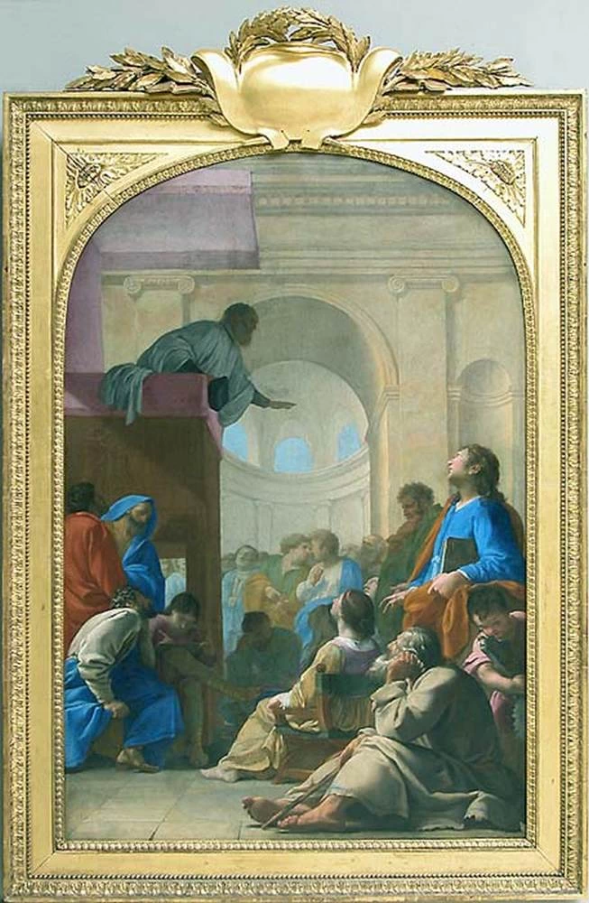 SUEUR, Eustache - San Bruno che assiste al sermone di Raymond Diocrès, Musée du Louvre, Paris
